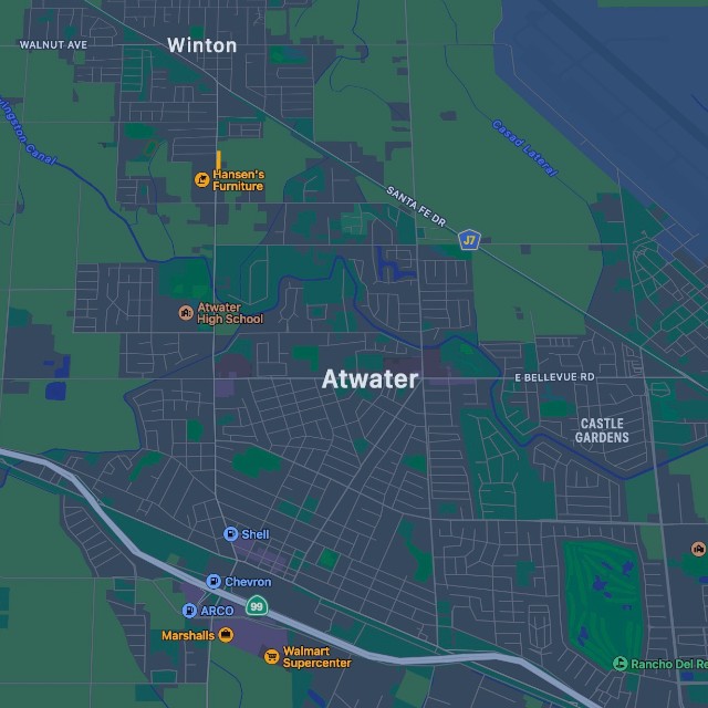 Map of city of Atwater California 