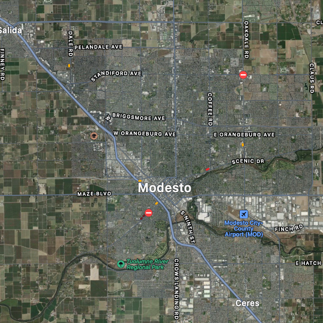 Map of Modesto Ca